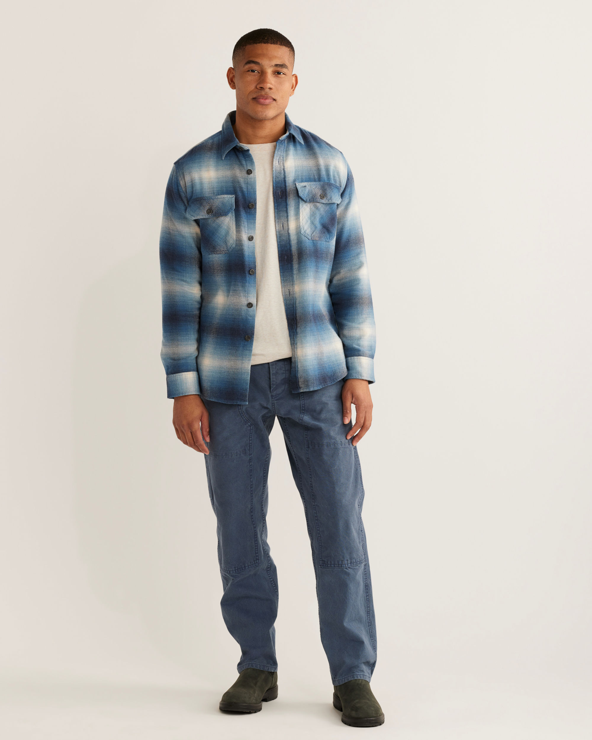 MEN'S PLAID BURNSIDE DOUBLE-BRUSHED FLANNEL SHIRT