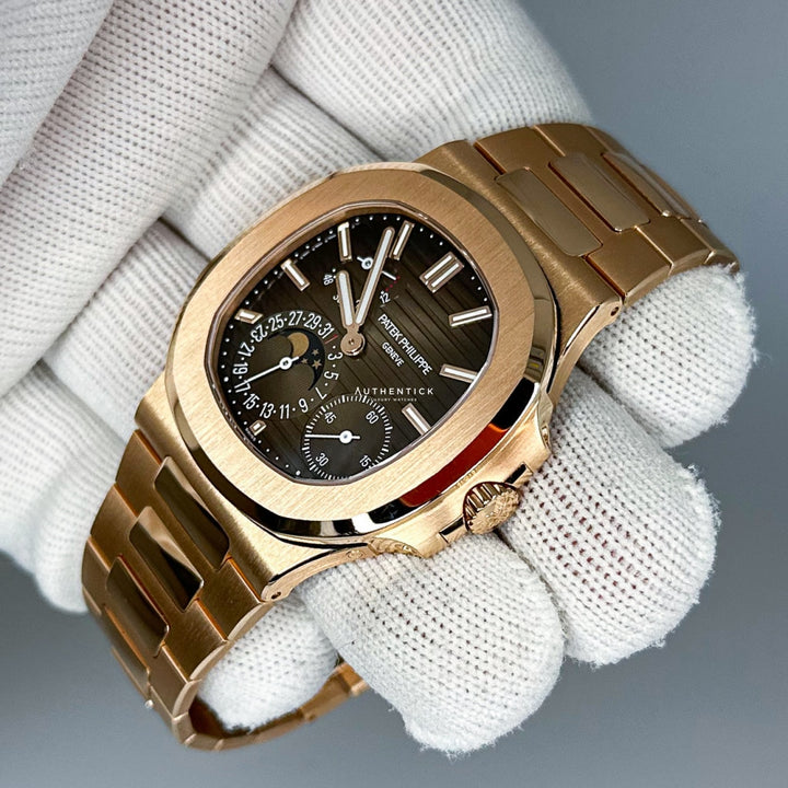 Patek Philippe Nautilus Moon Phase Rose Gold Watch 5712/1R-001