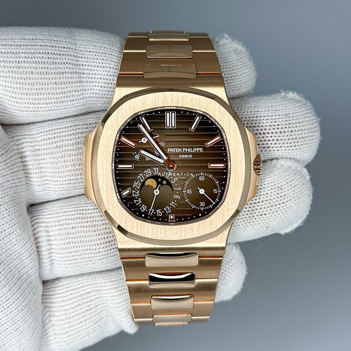 Patek Philippe Nautilus Moon Phase Rose Gold Watch 5712/1R-001