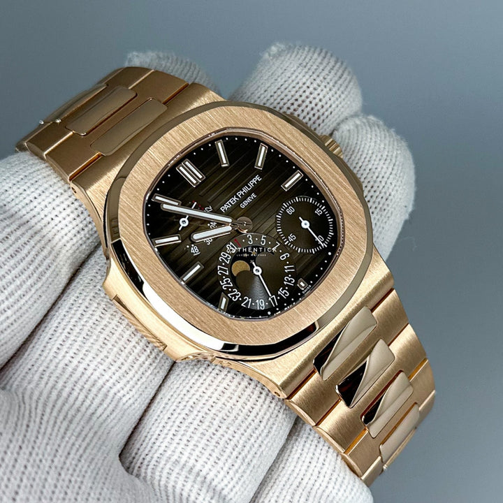 Patek Philippe Nautilus Moon Phase Rose Gold Watch 5712/1R-001
