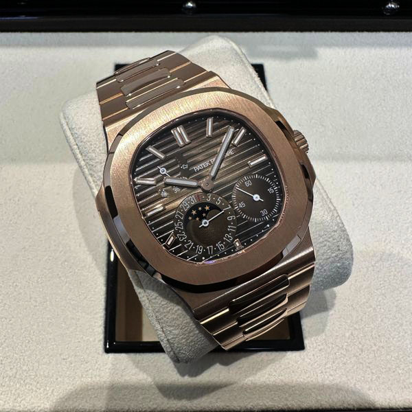 Patek Philippe Nautilus Moon Phase Rose Gold Watch 5712/1R-001