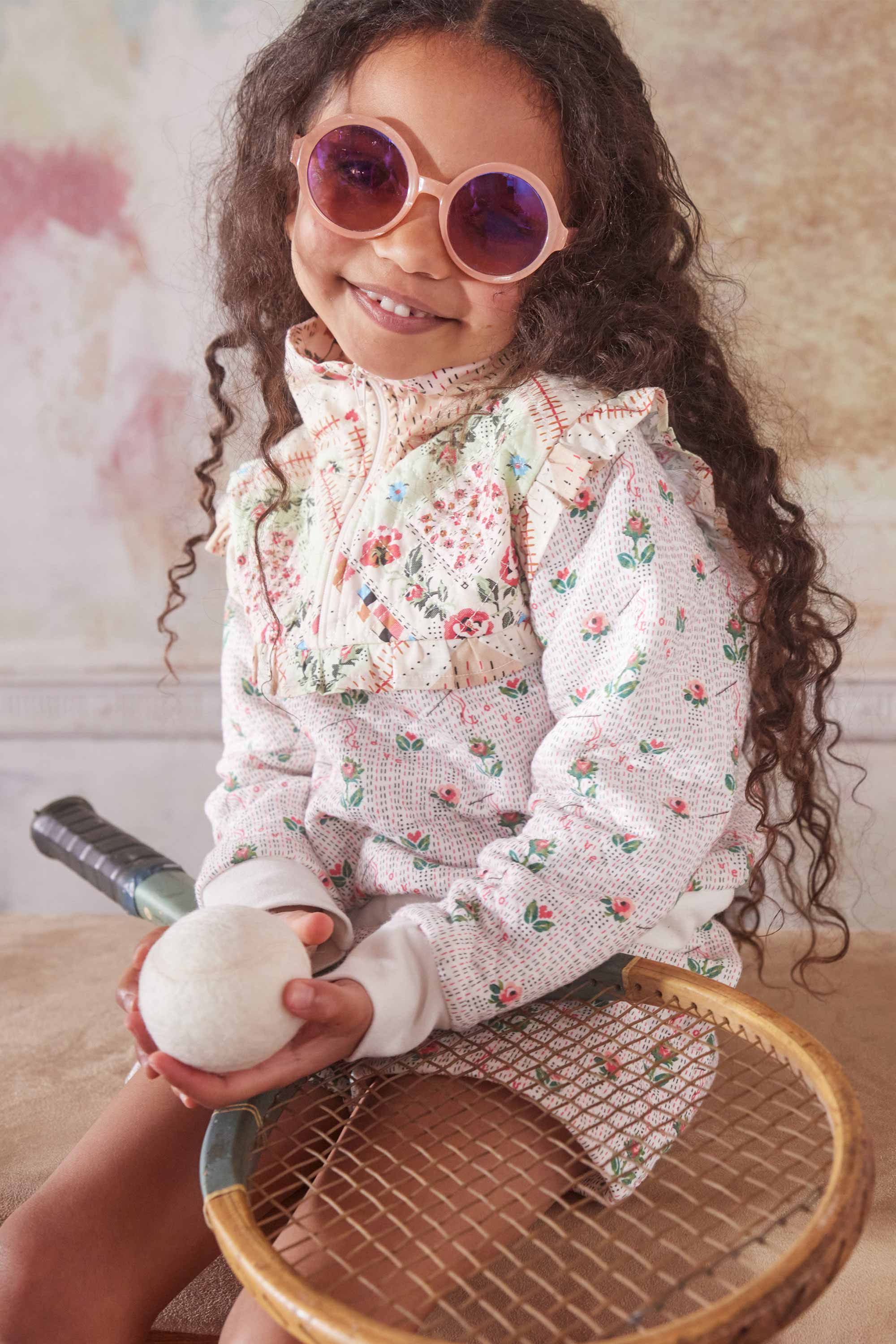 Stitch Ditsy Frill Half-Zip Sweatshirt (1-10 Years)