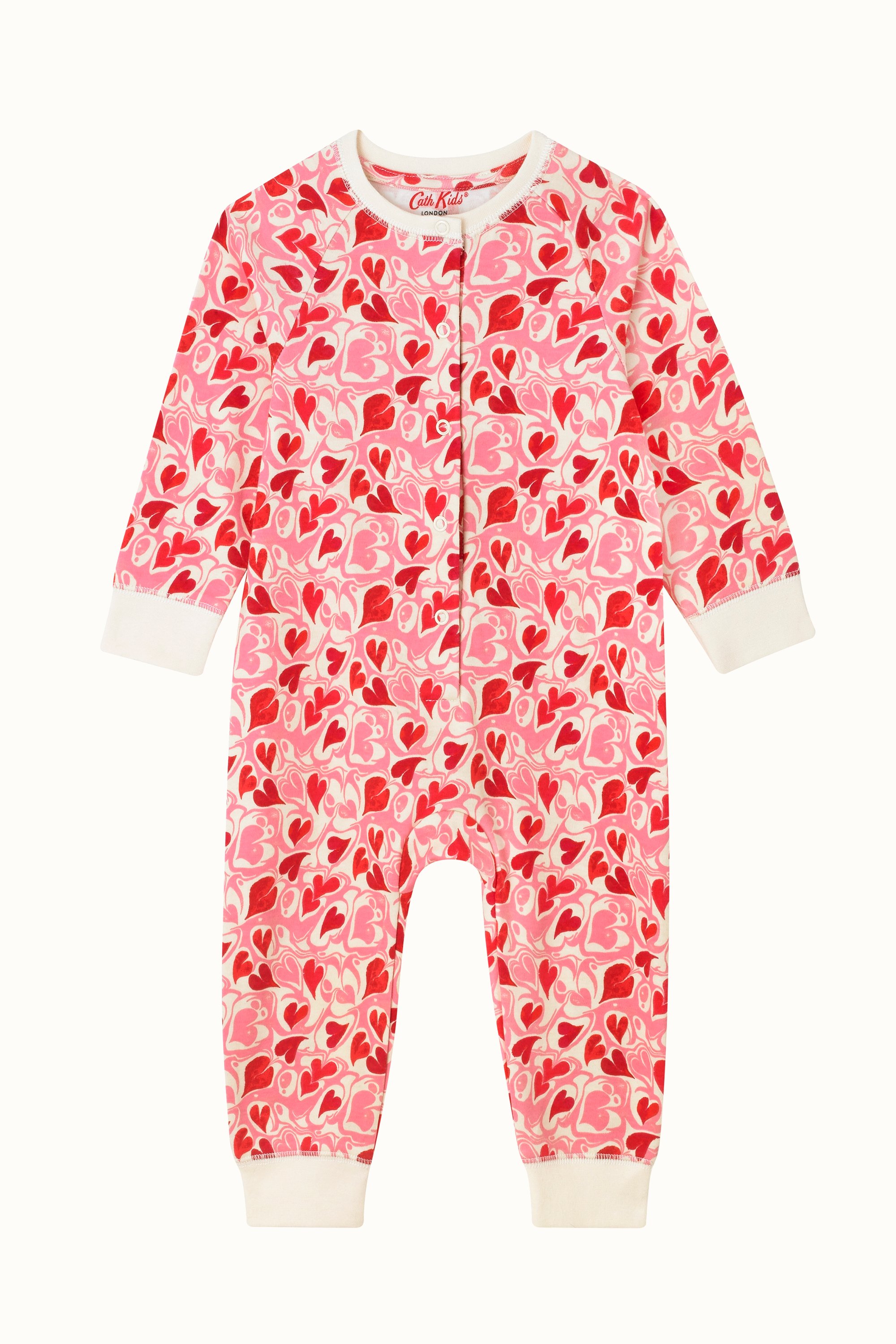 Marble Hearts Ditsy Footless Sleepsuit (0-24 Months)