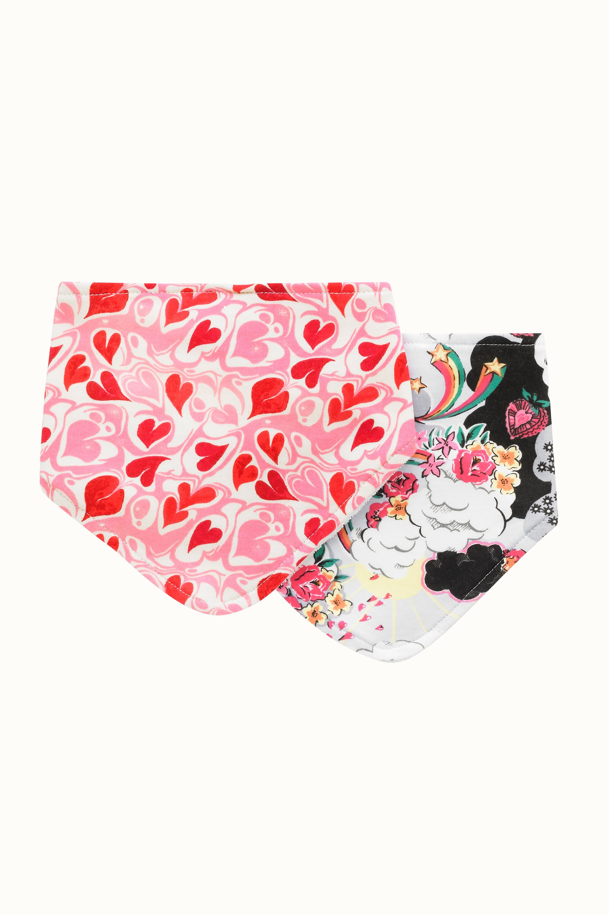 Marble Hearts Ditsy Set of 2 Dribble Bibs