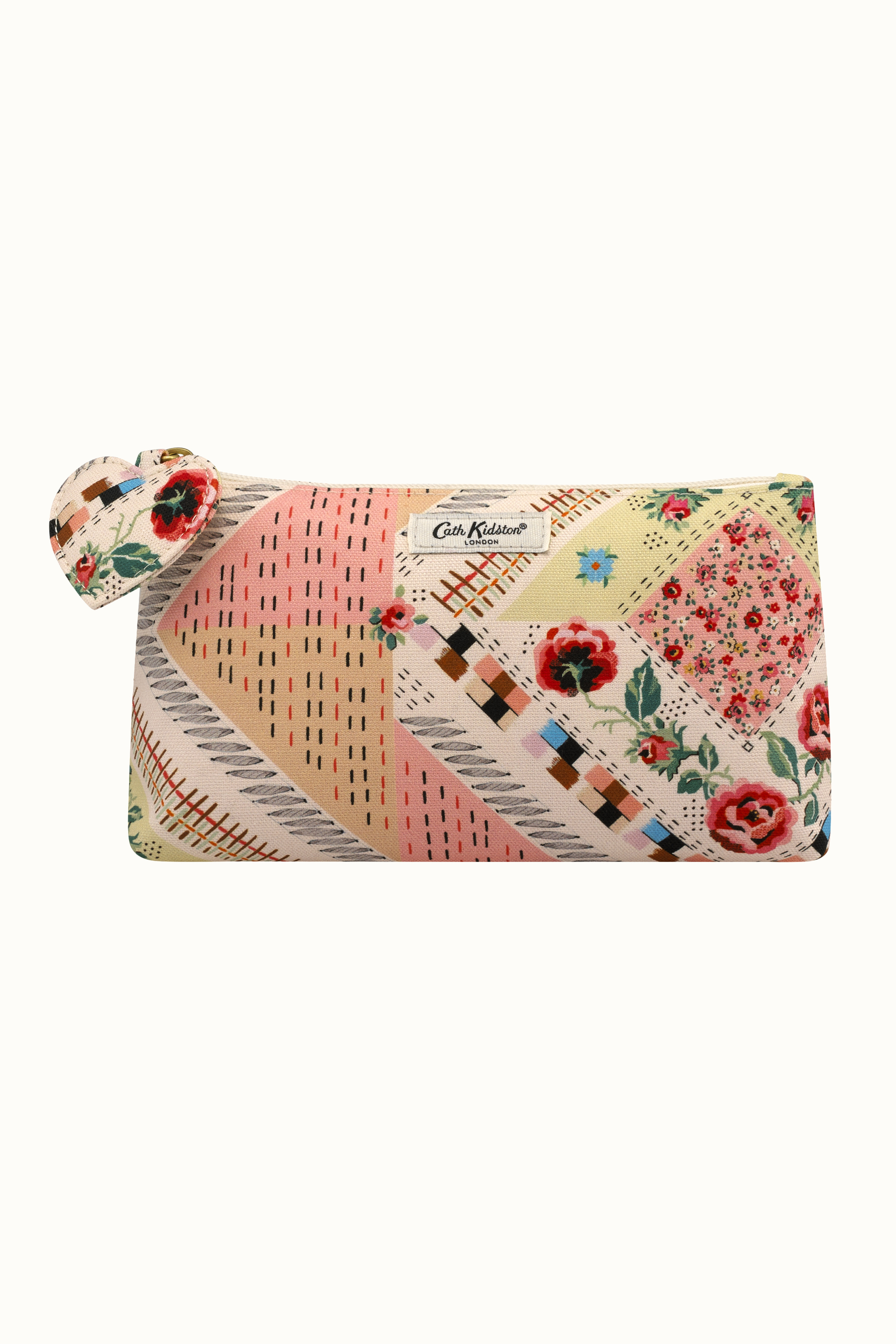 Patchwork Organic Cotton Zip Make Up Bag