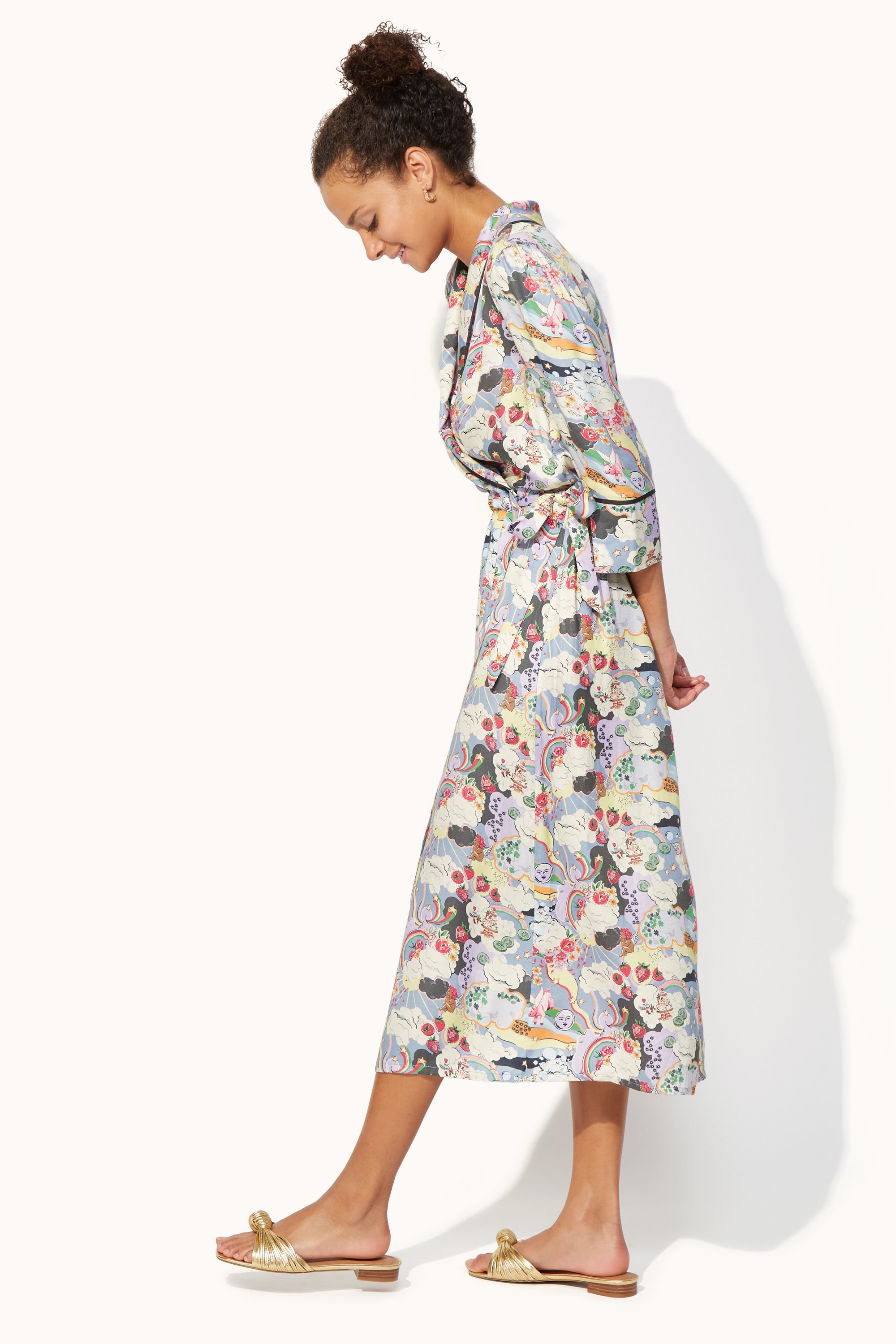 Self Care Printed Wrap Dress