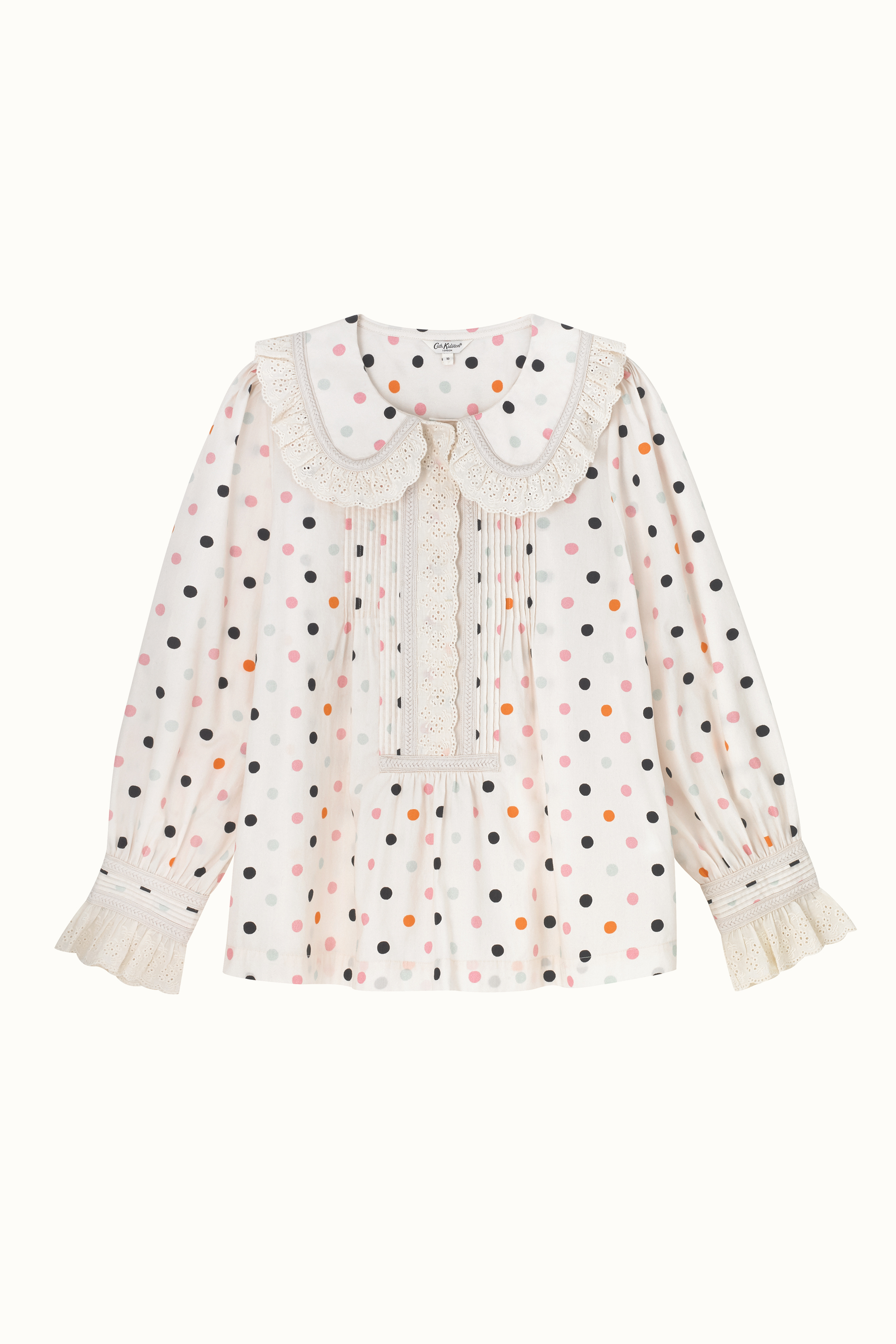 Spot Ruffle Collar Blouse