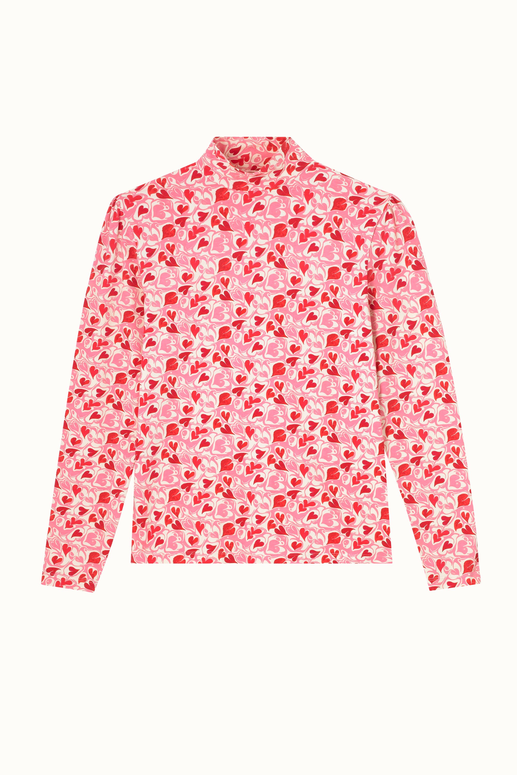 Marble Hearts Ditsy Supersoft Turtleneck Top