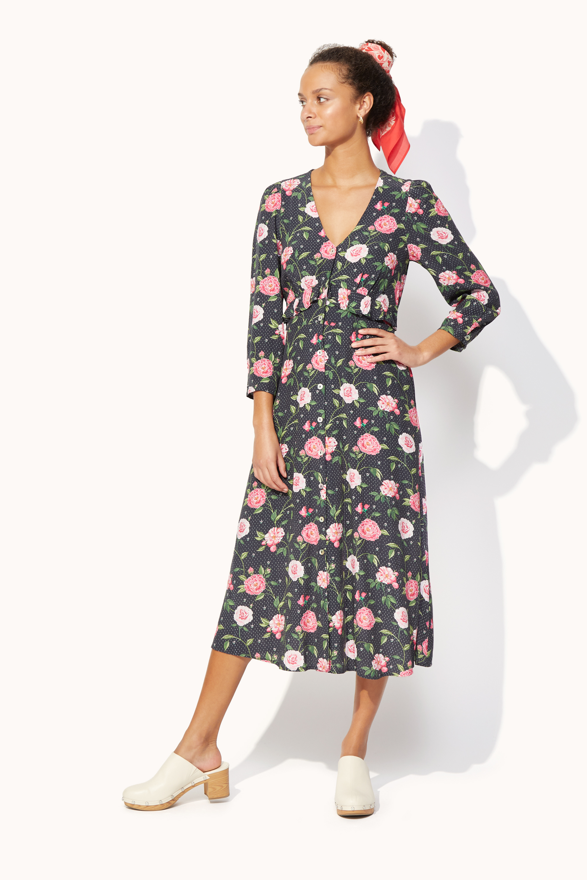 Tea Rose Ruffle Tea Dress