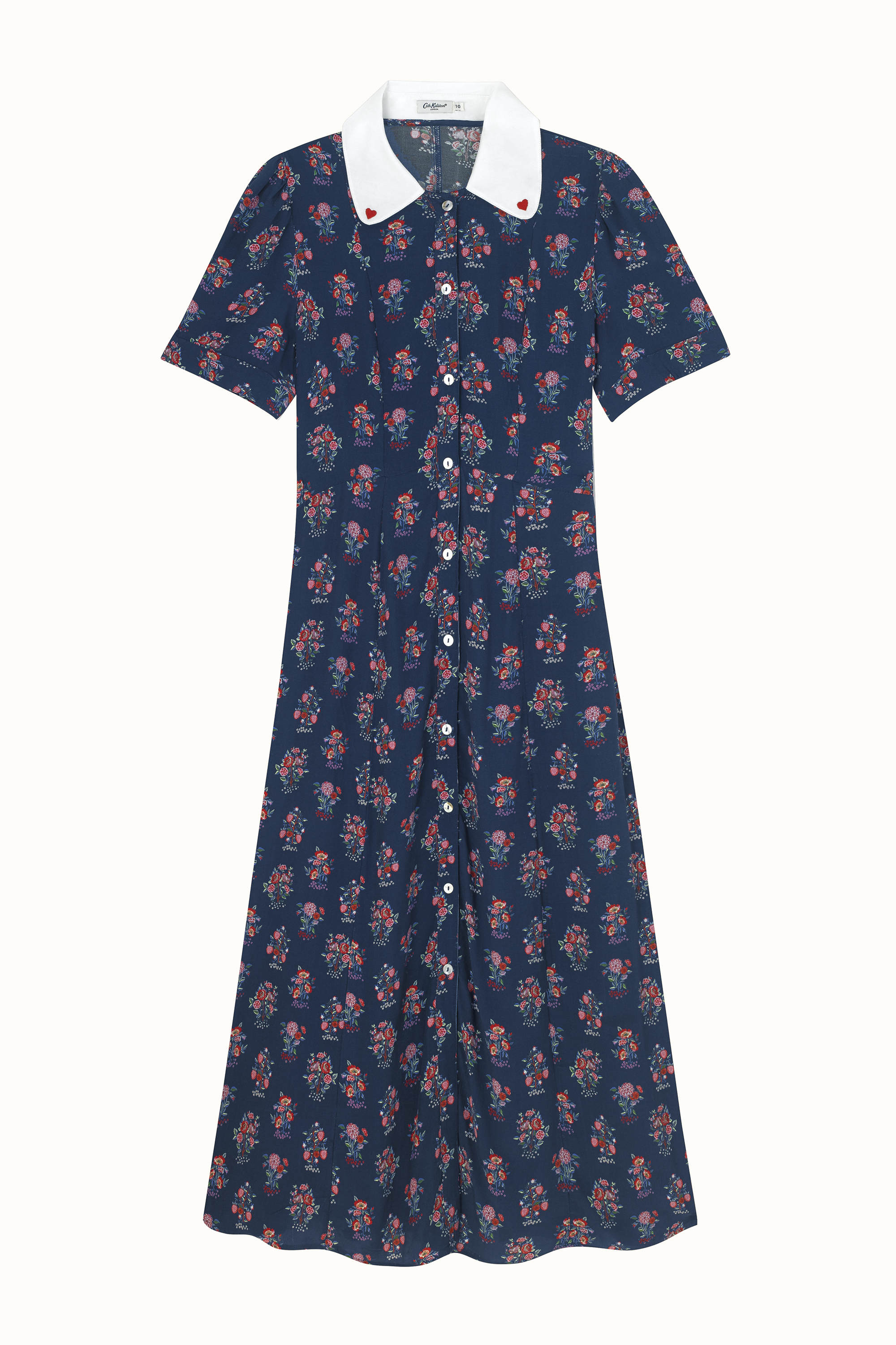 Kingdom Posey Short Sleeve Printed Midi Shirt Dress