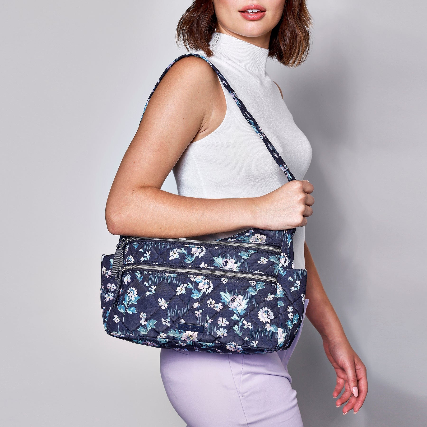 Triple Zip Shoulder Bag