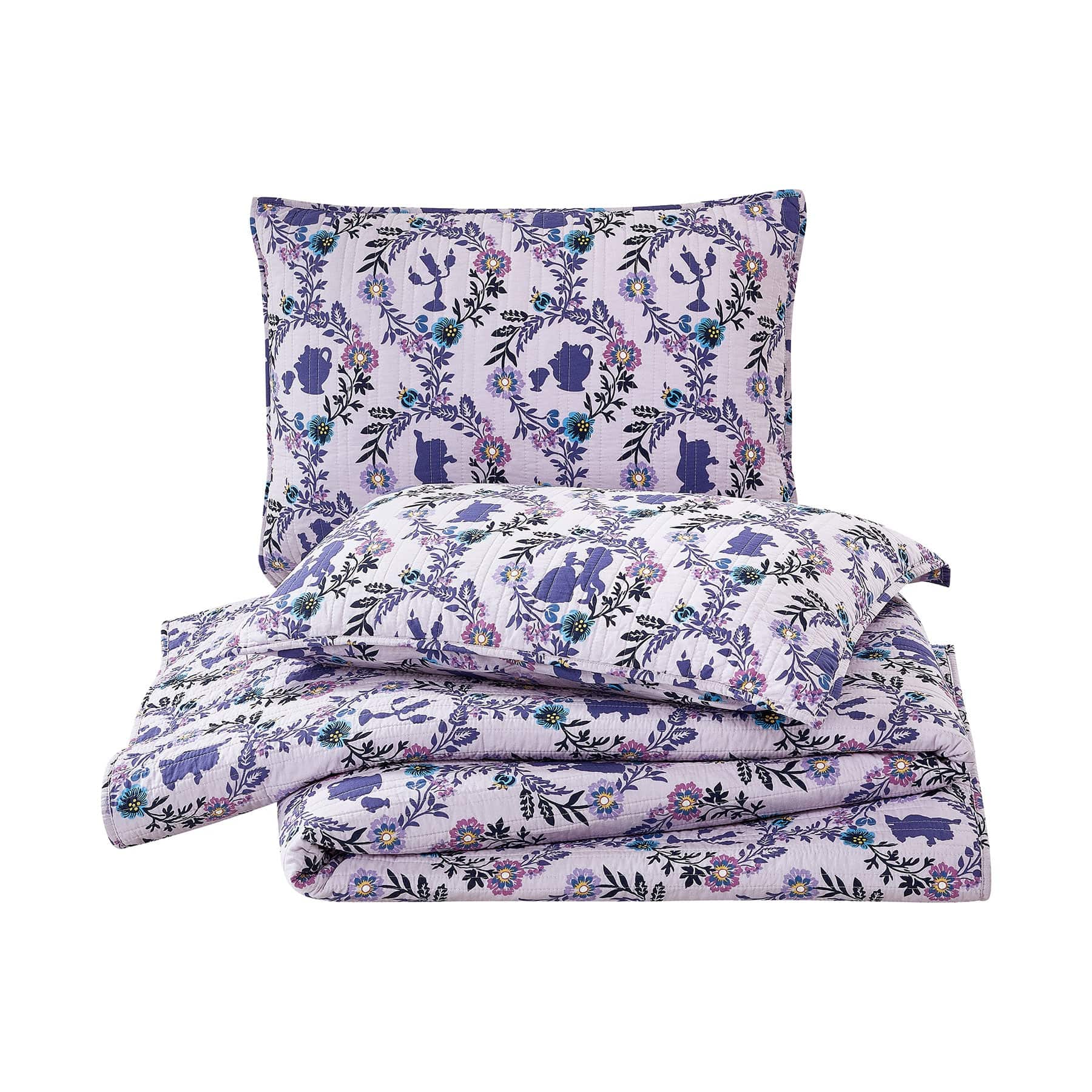 Belle Floral Cameos Quilt Set, King