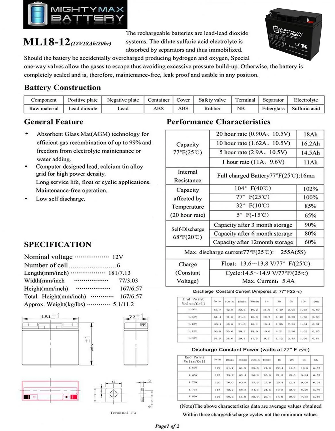 12V 18AH SLA Battery for Powerstar Solar Booster PAC ES1230 - Thrifty Finds General Store