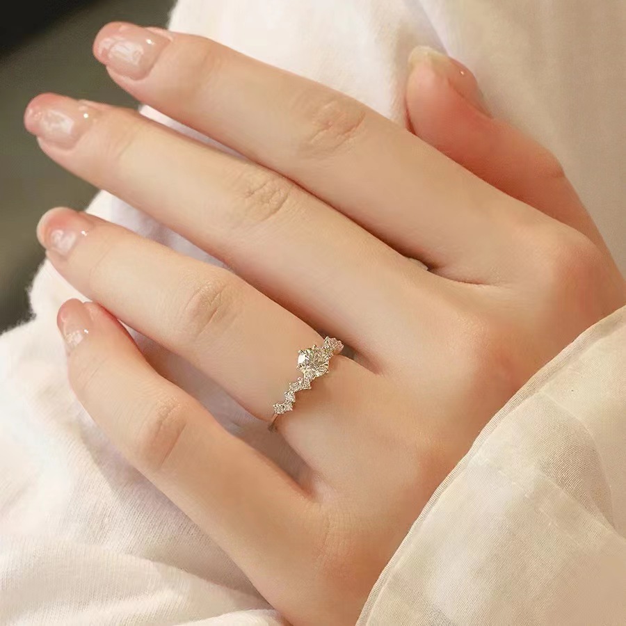 925 Sterling Silver Full Star River Moissan Diamond Ring, Handmade with the latest moissan diamond setting layout