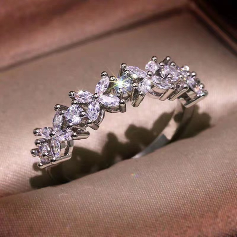 🎁925 Sterling Silver Full Star River Moissan Diamond Ring, Handmade with 266 Moissan Diamonds💖