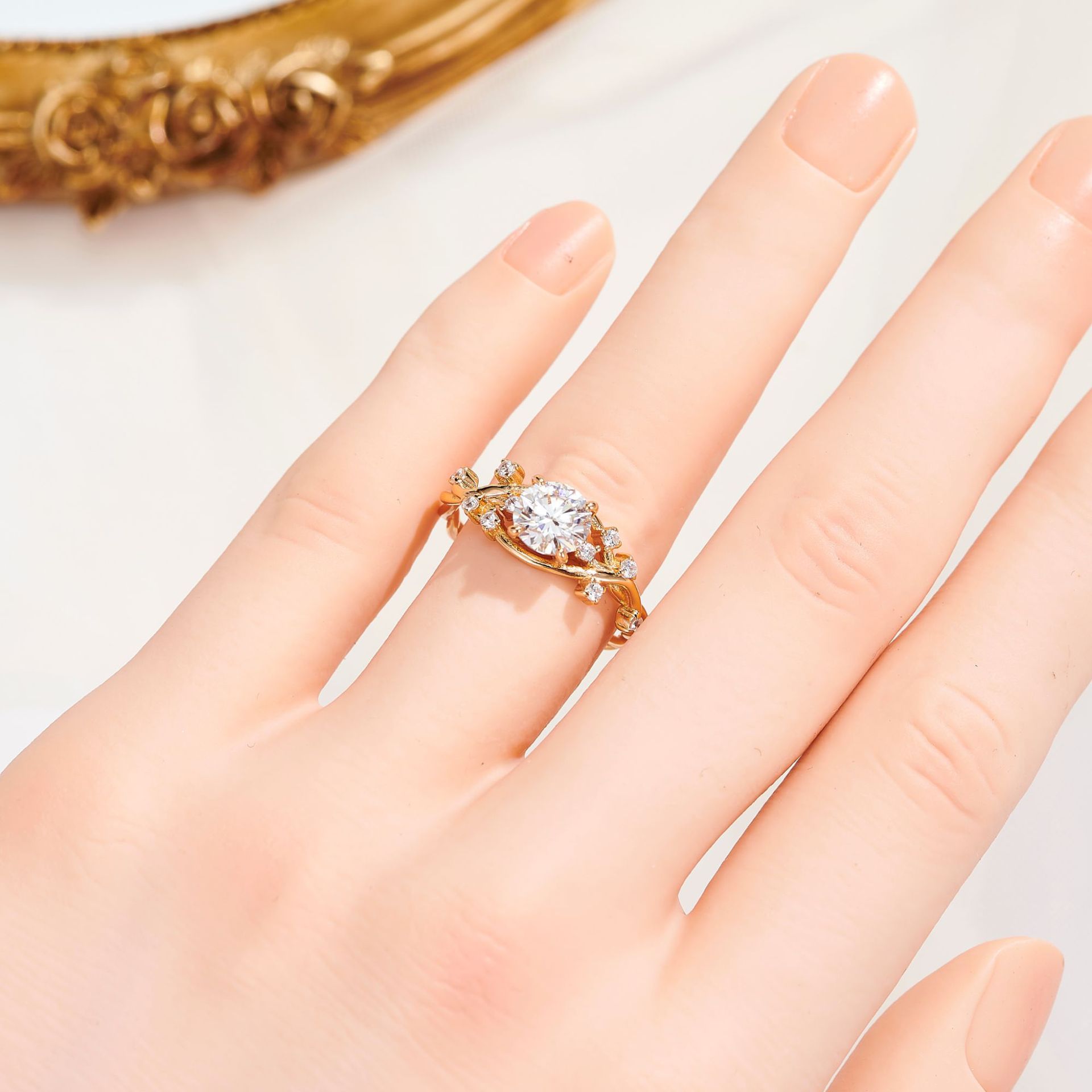 925 sterling silver rose moissan diamond ring, handmade super beautiful bouquet ring