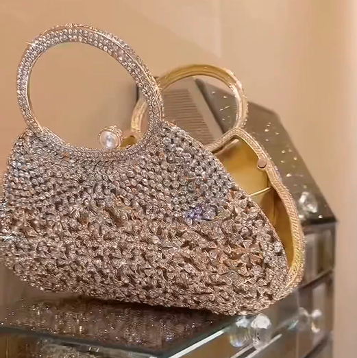 High quality luxury full star river Moissan diamond handbag, Handmade with 999 Moissan Diamonds