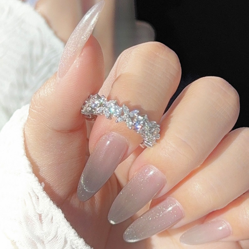 🎁925 Sterling Silver Full Star River Moissan Diamond Ring, Handmade with 266 Moissan Diamonds💖
