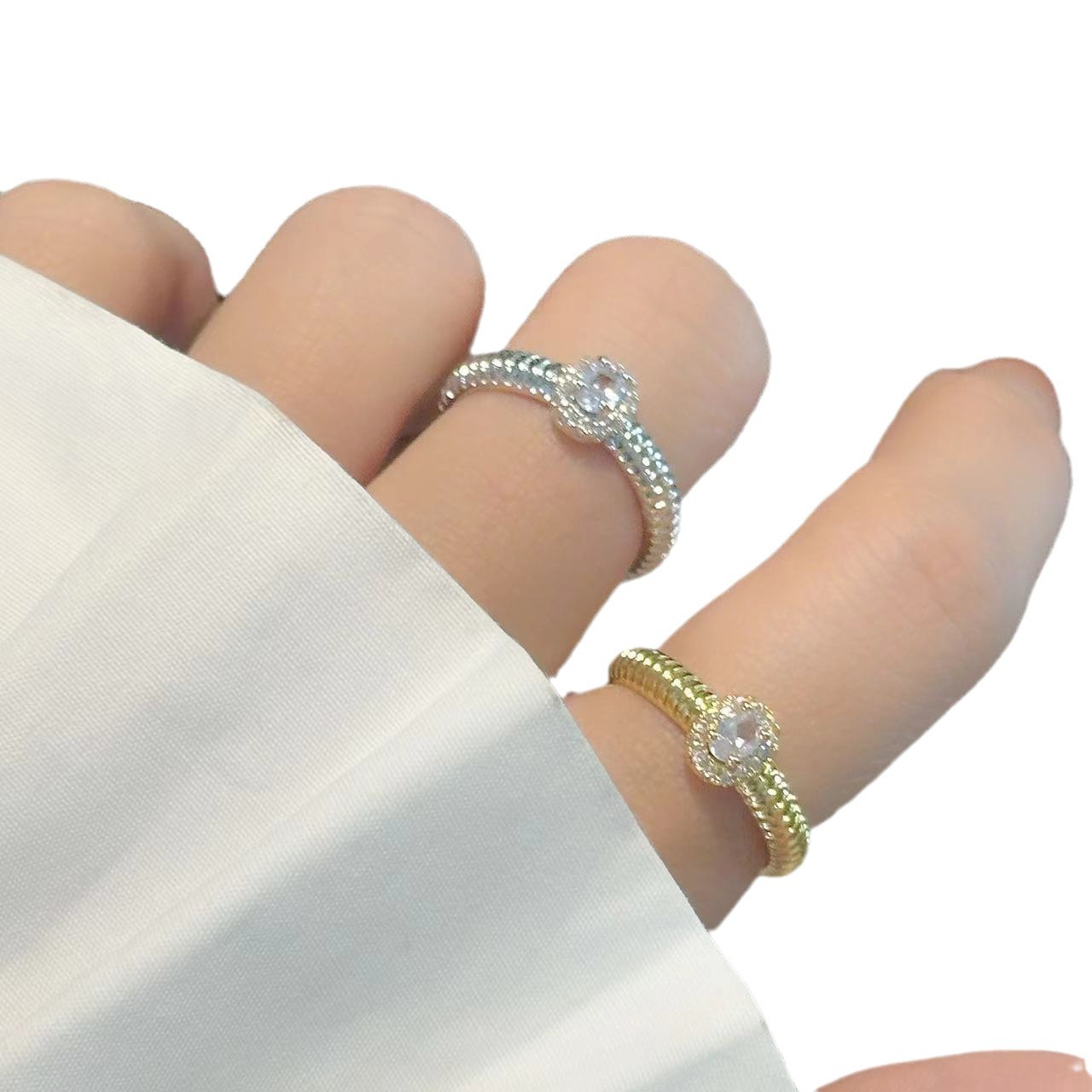 Adjustable Round Lab Grown Diamond Eternity Ring