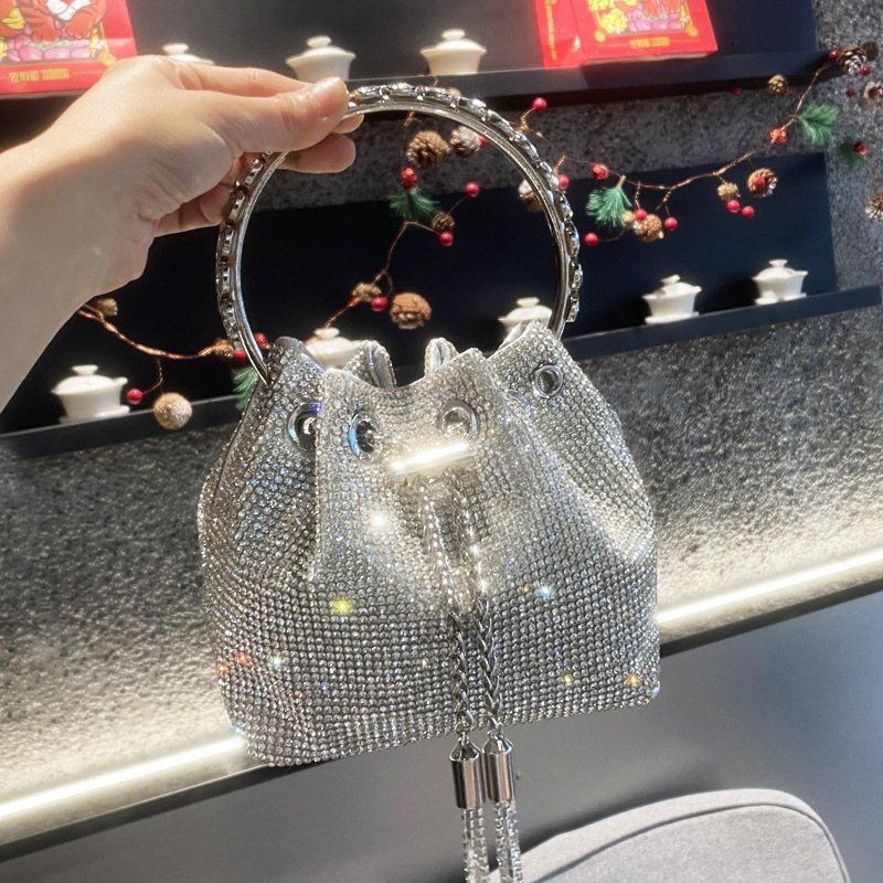High quality luxury full star river Moissan diamond handbag, Handmade with 999 Moissan Diamonds