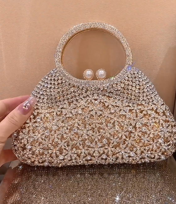 High quality luxury full star river Moissan diamond handbag, Handmade with 999 Moissan Diamonds