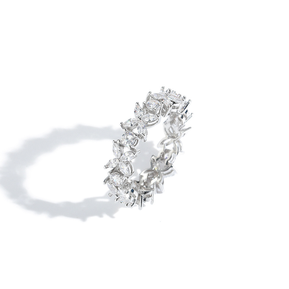 🎁925 Sterling Silver Full Star River Moissan Diamond Ring, Handmade with 266 Moissan Diamonds💖