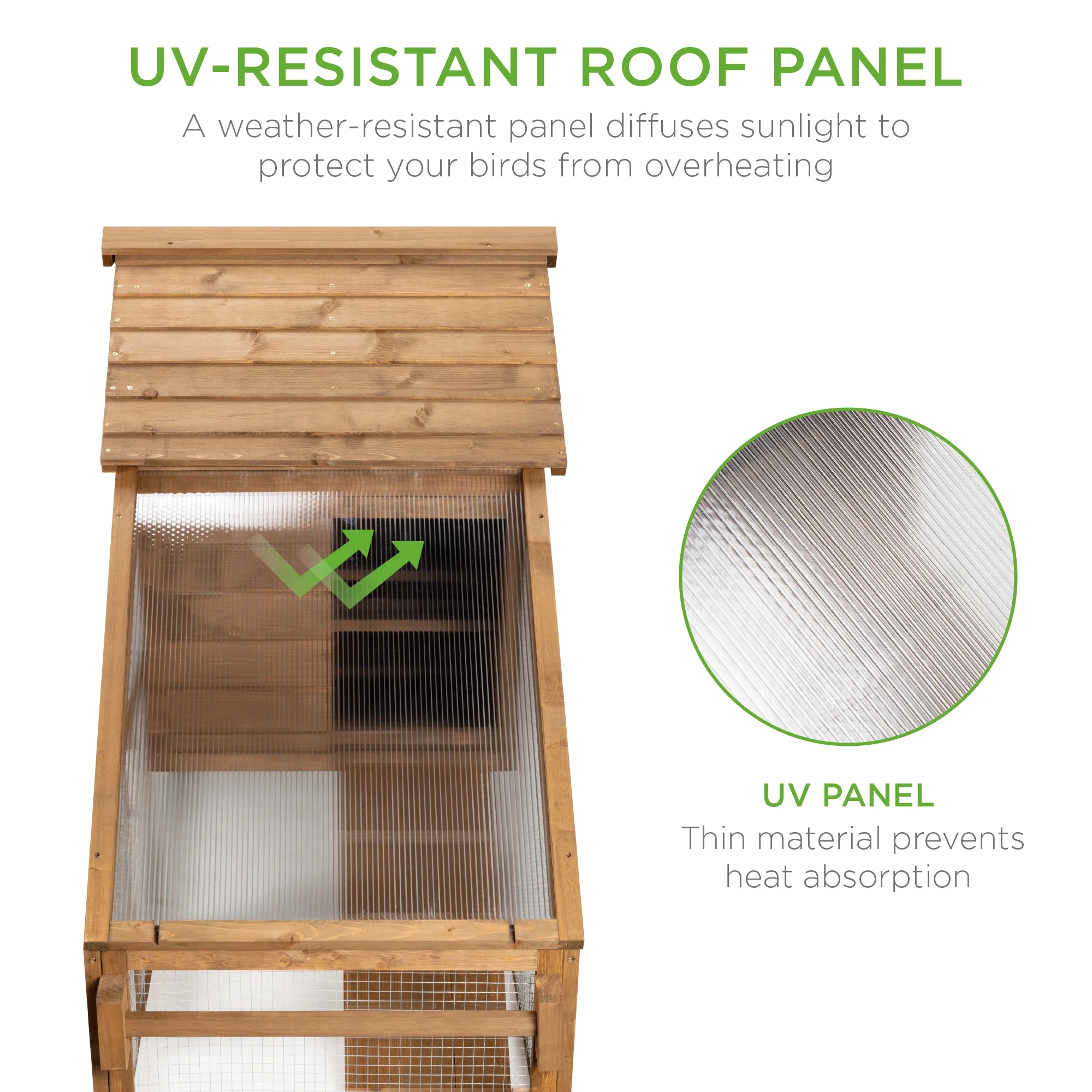 Best Choice Products 70in Mobile Fir Wood Chicken Coop Tractor Hen House w/ Wheels. 2 Doors. Nest Box. Removable Tray