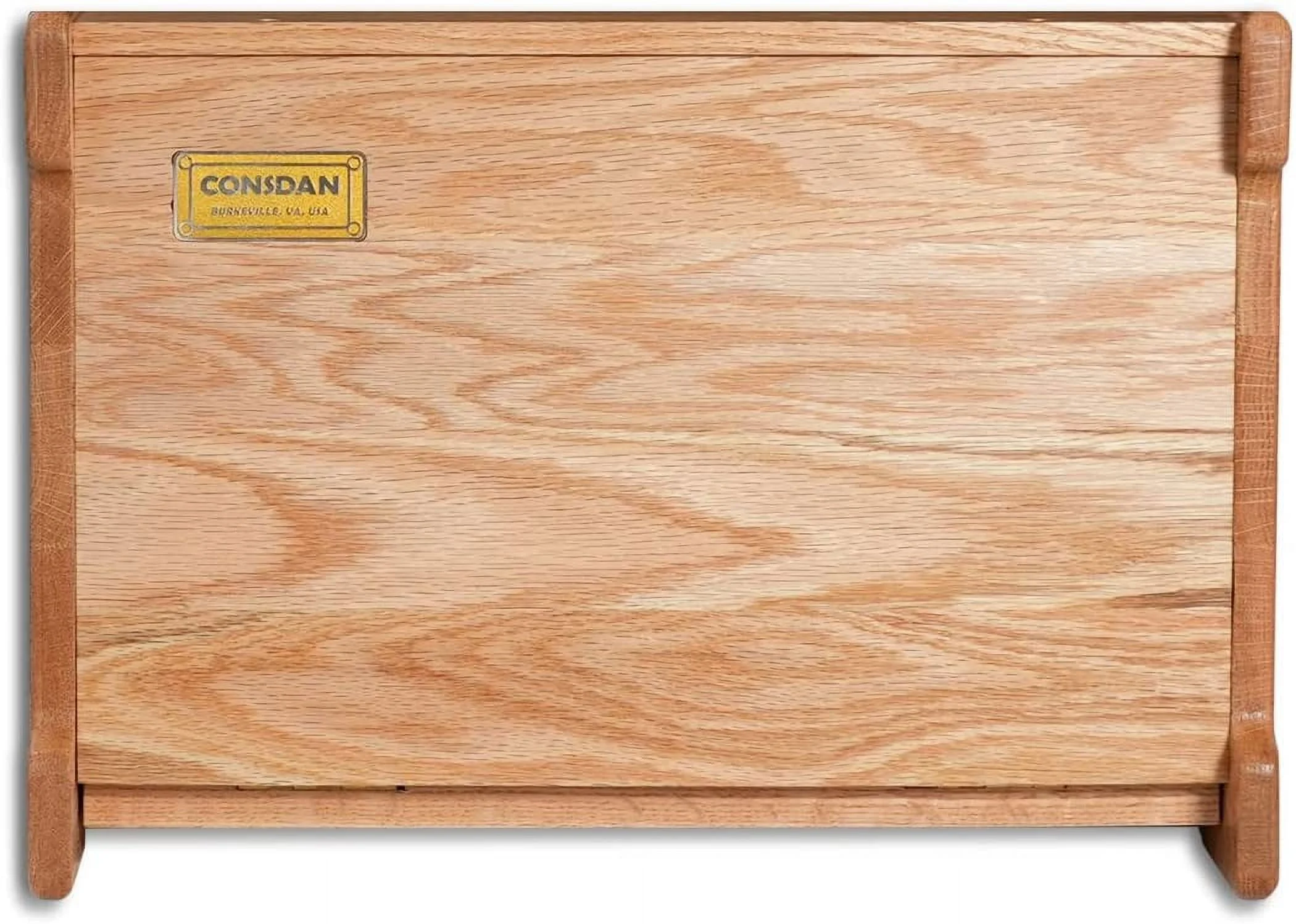 Bread Box. Solid Wood Oak Bread Box for Kitchen Countertop. Double Layer Bread Container for Bread Storage. Large Capacity Breadbox with Clear Window. Nature