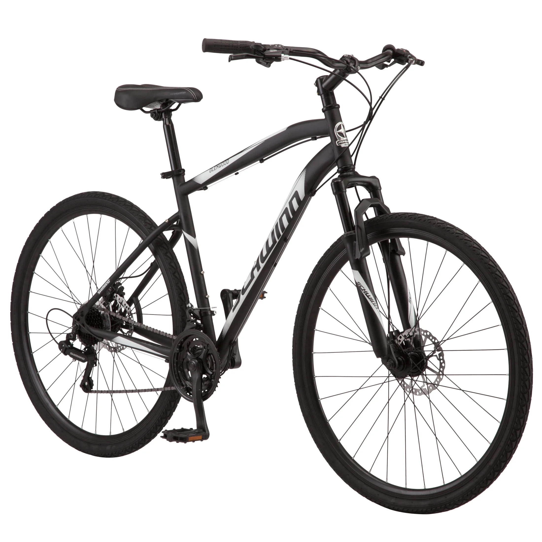 Schwinn 700c Glenwood Mens Hybrid Bike. 21 Speeds. Black