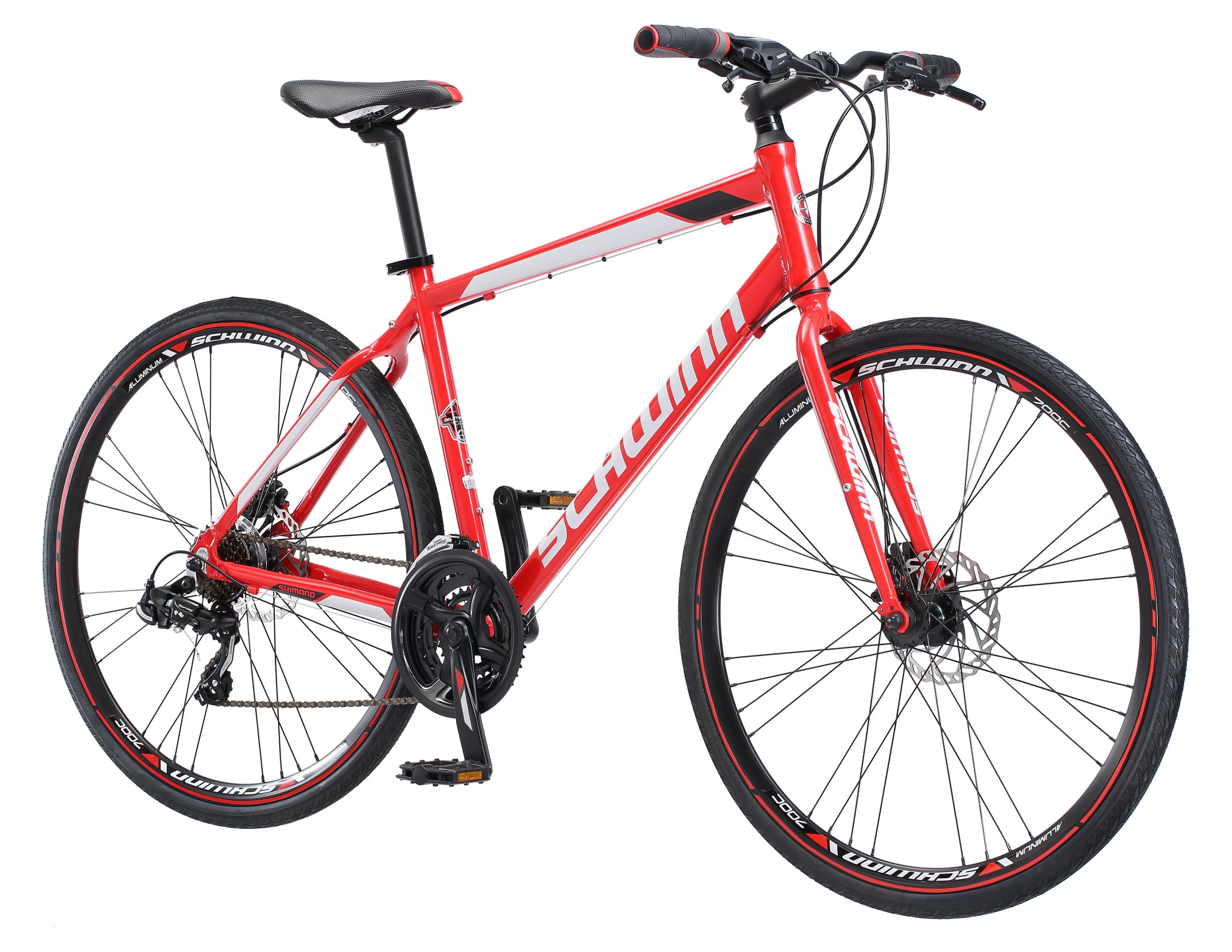 Schwinn Kempo Hybrid Bike. 700c Wheels. 21 Speeds. Mens Frame. Red