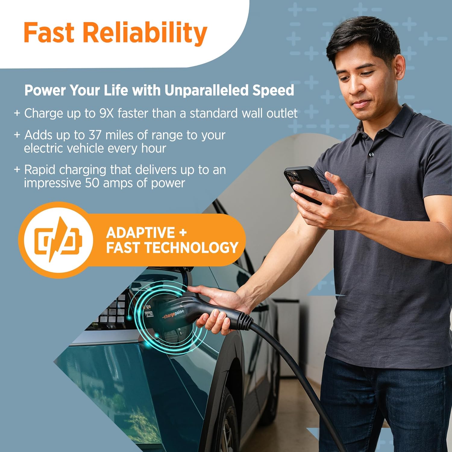 Home Flex Level 2 EV Charger. NEMA 14-50 Outlet 240V EV Charge Station. Electric Vehicle Charging Equipment Compatible with All EV Models