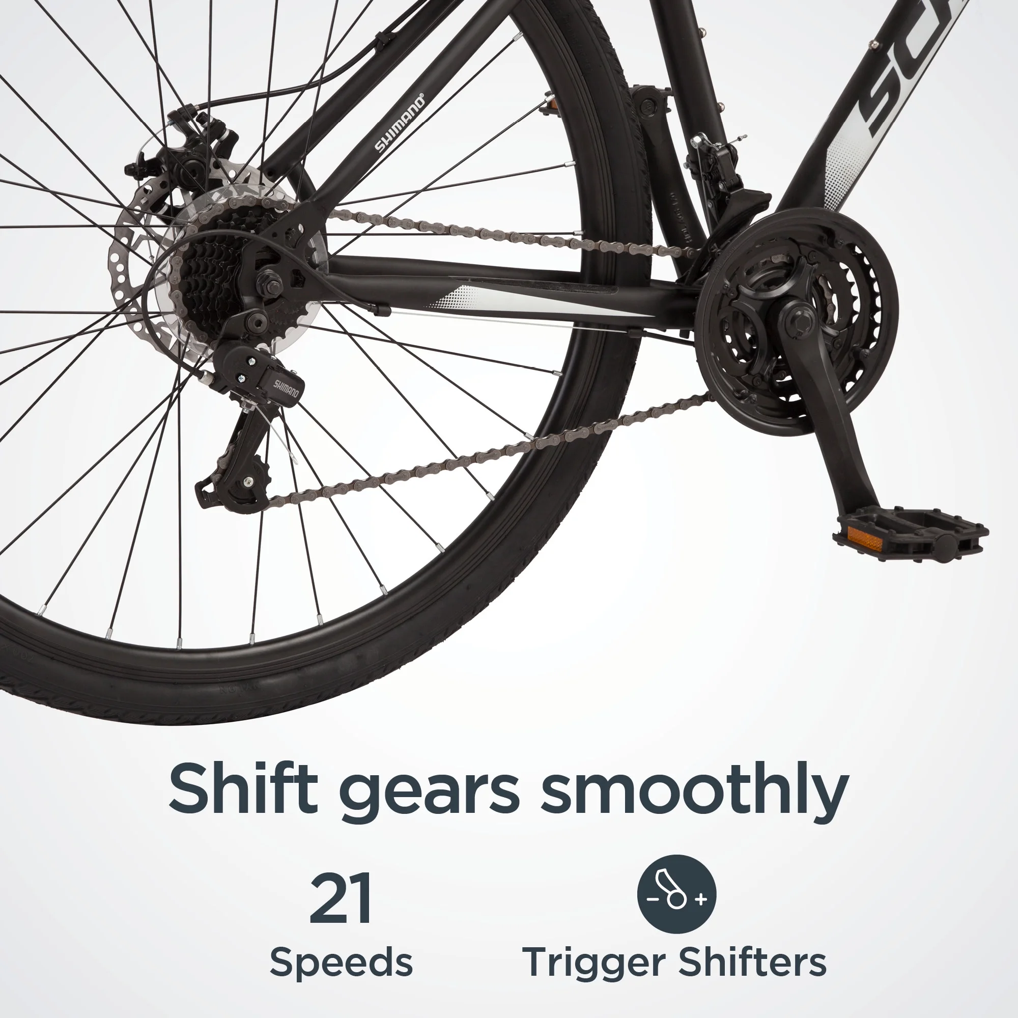 Schwinn 700c Glenwood Mens Hybrid Bike. 21 Speeds. Black