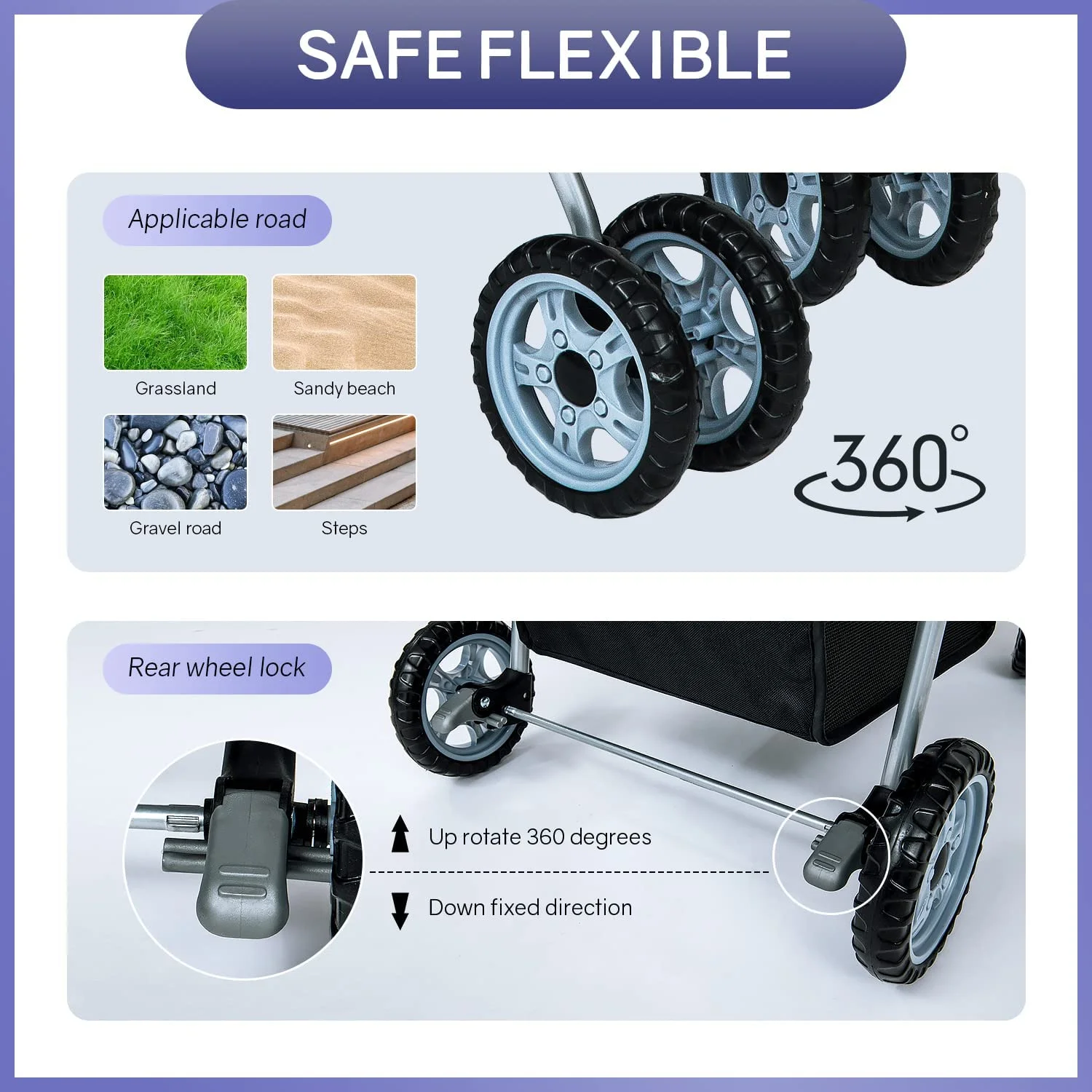 Dkelincs Pet Stroller 4 Wheels Foldable Dog Cat Stroller Travel Carrier with Storage Basket & Cup Holder. Grey