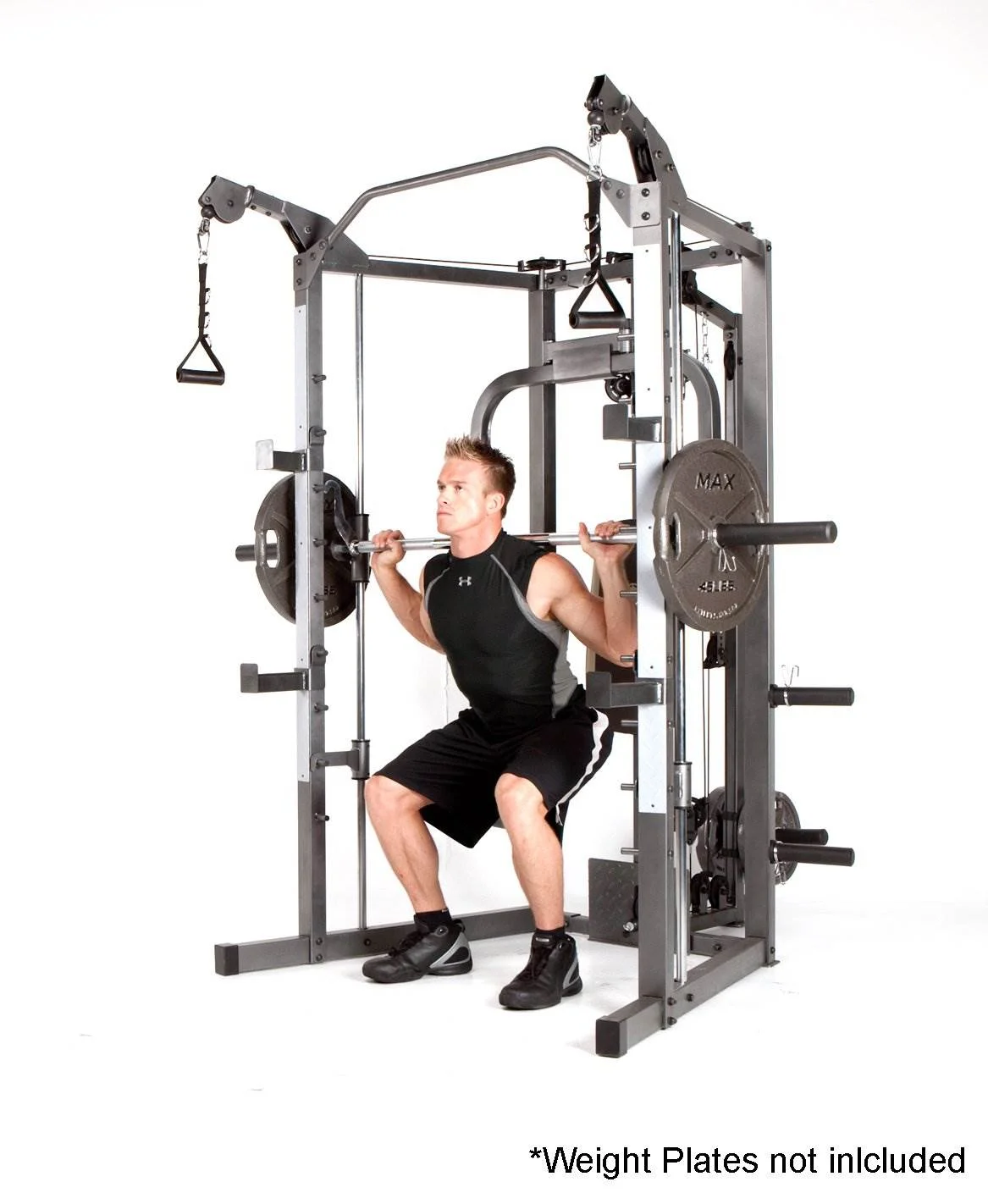 Marcy Combo Heavy Duty Full Body Home Exercise Gym Equipment. Gray/Brown