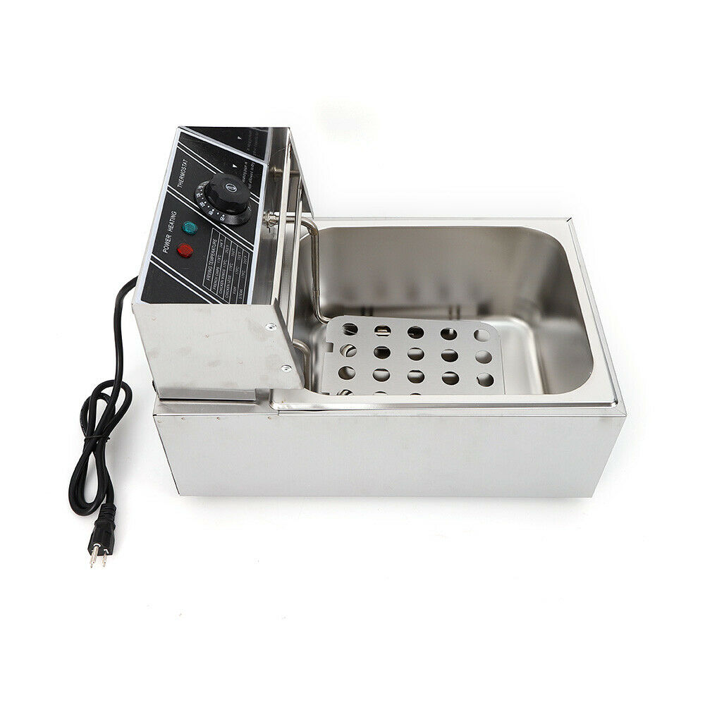2500W 6 L Electric Deep Fryer Portable Single Tank Basket Commercial Restaurant