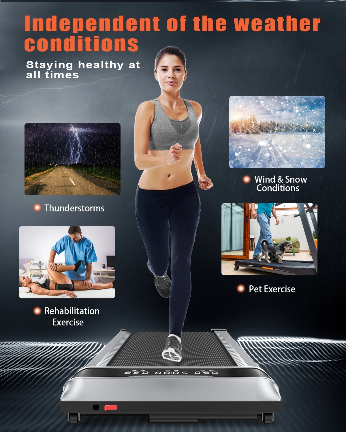 Bigzzia Walking Pad Treadmill. 2.5HP Brushless Motor Under Desk Treadmill. Portable Treadmill for Home Office Use. Super Large Display. Silver