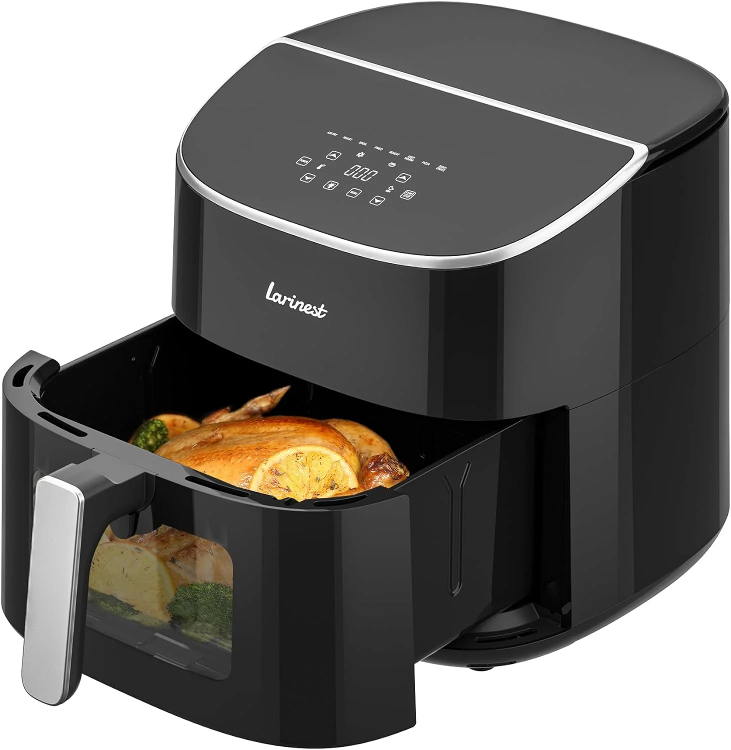 Air Fryer 8Qt Plus Oilless 8-in-1 Family Size AirFryer.Easy Viewing Window and Fast Healthy cooking.Dishwasher-Safe Basket.Digital Touchscreen.Quiet. AF701. Black