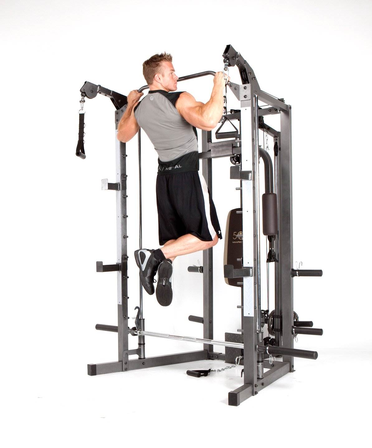 Marcy Combo Heavy Duty Full Body Home Exercise Gym Equipment. Gray/Brown