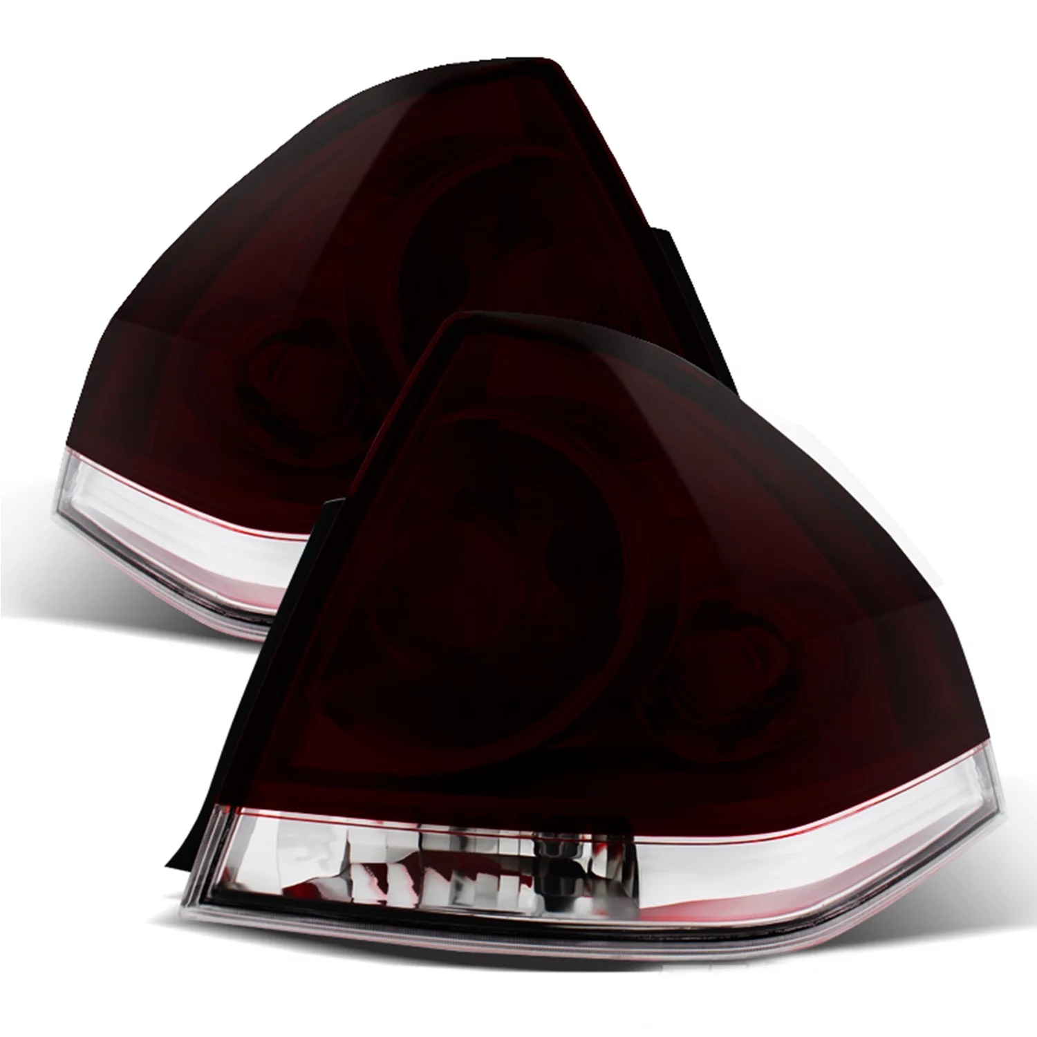 AKKON - Black Smoked Headlights + Dark Red Smoke Tail Lamp Fits 2006-2013 Chevy Impala 2014-2016 Impala Limited Pair LH+RH