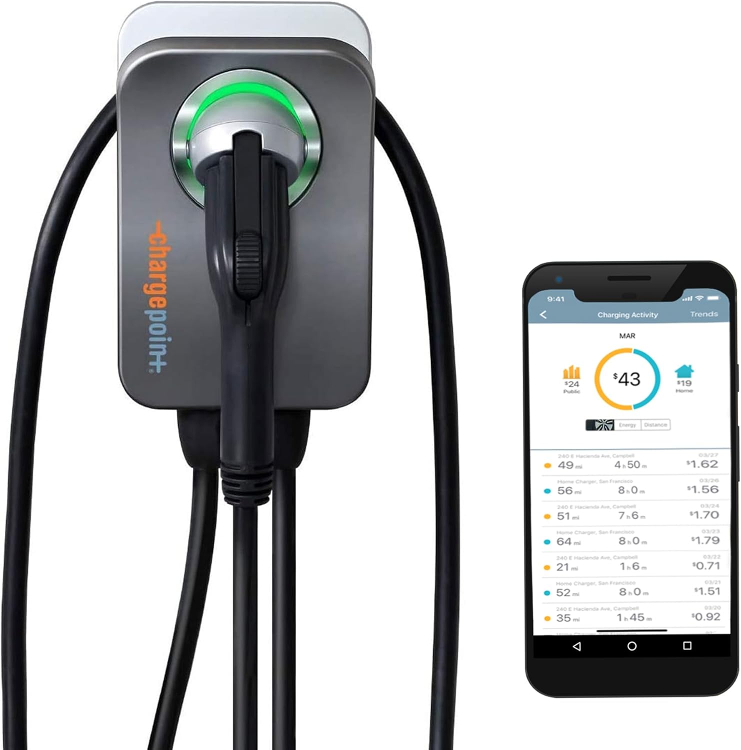 Home Flex Level 2 EV Charger. NEMA 14-50 Outlet 240V EV Charge Station. Electric Vehicle Charging Equipment Compatible with All EV Models