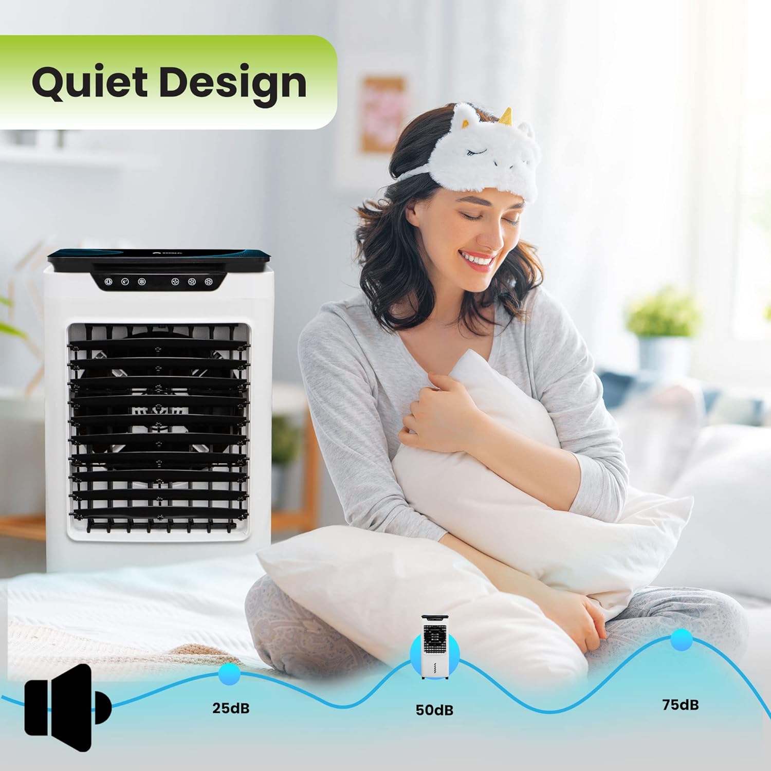 Powerful Swamp Cooler 5300 CFM. 7 Gallons Water Tank. Portable Indoor Evaporative Air Cooler. Remote Included. Swing Mode. Modern Design. 3 Speeds (LBW-6500RC)