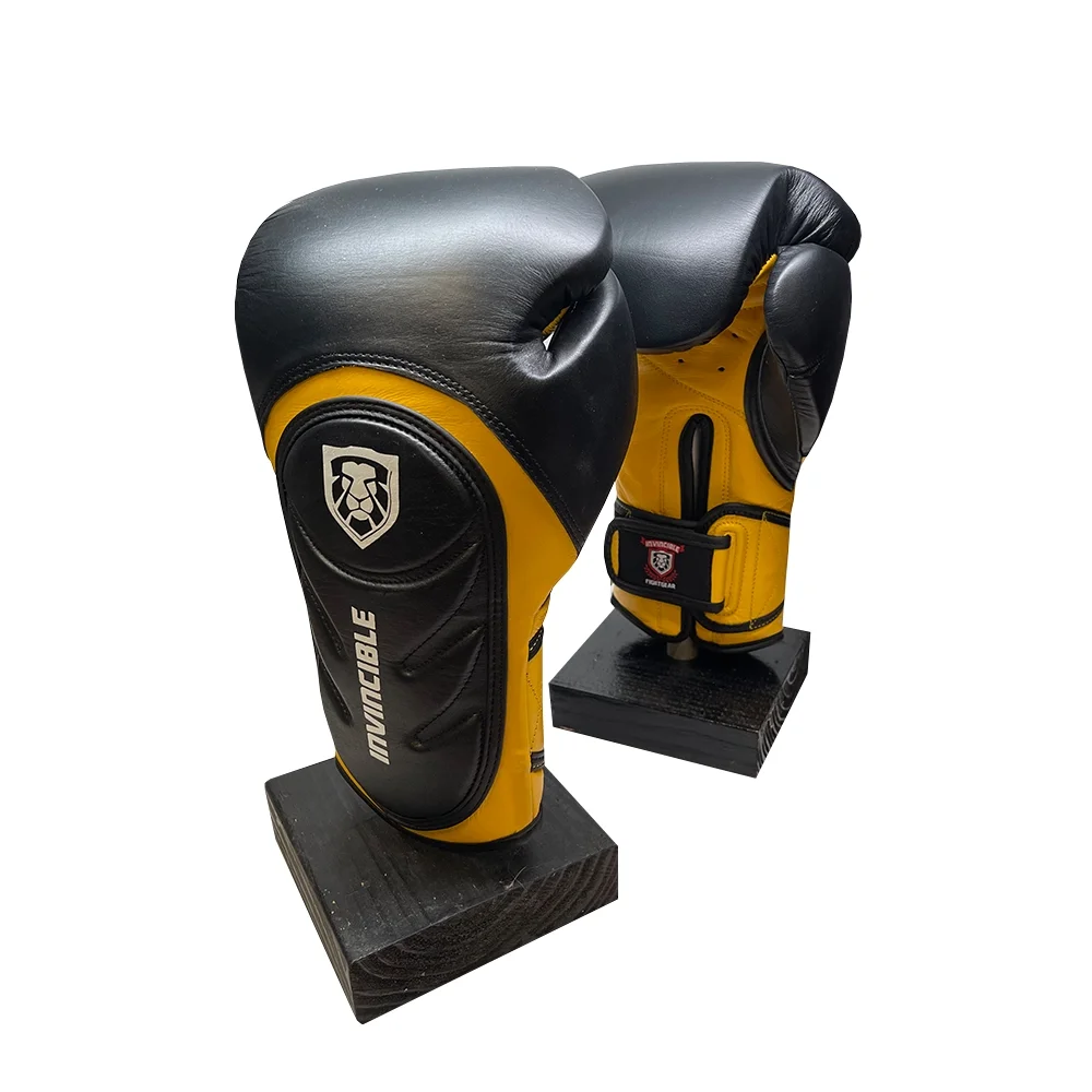 Invincible Fight Gear Professional Hook and Loop Leather Training Boxing Gloves v2.0 - Ideal for Boxing. Kickboxing. Muay Thai. MMA for Men Women and Kids