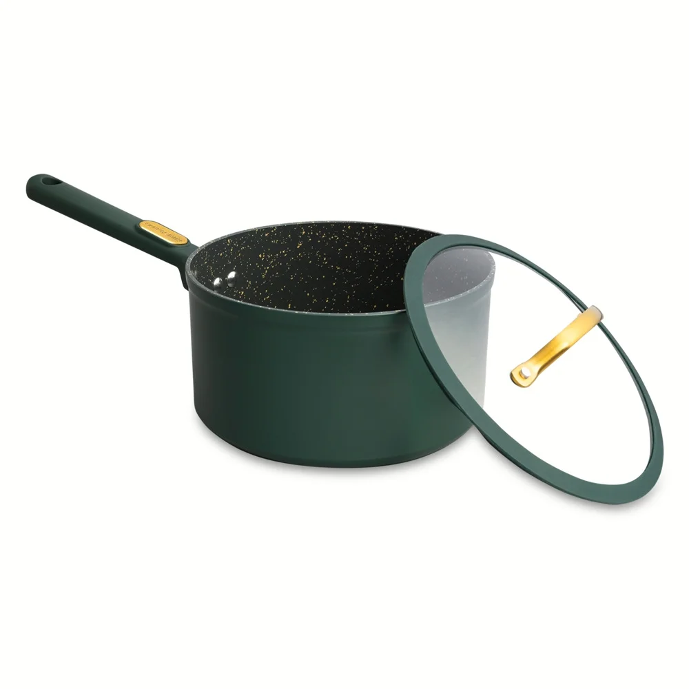 Thyme & Table Non-Stick 12-Piece Granite Cookware Set. Hunter Green