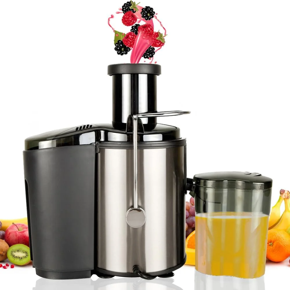 Machine. Juicer Juicer Multi-function Electric. 800W High Yield Juice Extractor with 3 Speeds. for Whole Vegetable and Fruit. Stainless Steel. Easy to Clean