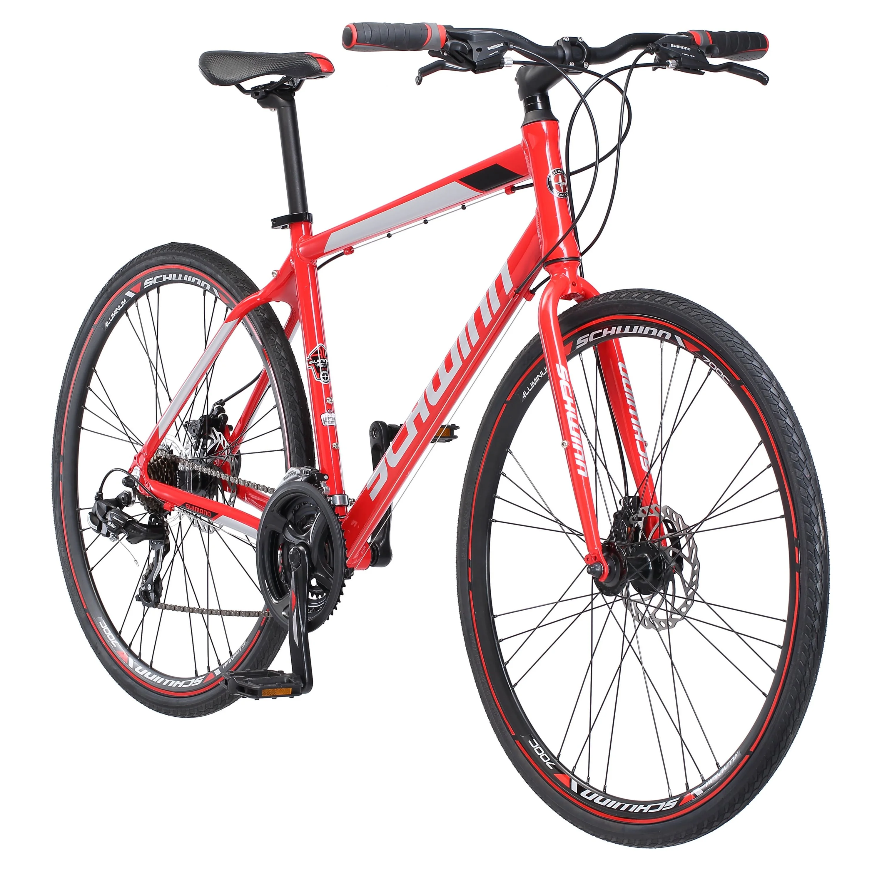 Schwinn Kempo Hybrid Bike. 700c Wheels. 21 Speeds. Mens Frame. Red