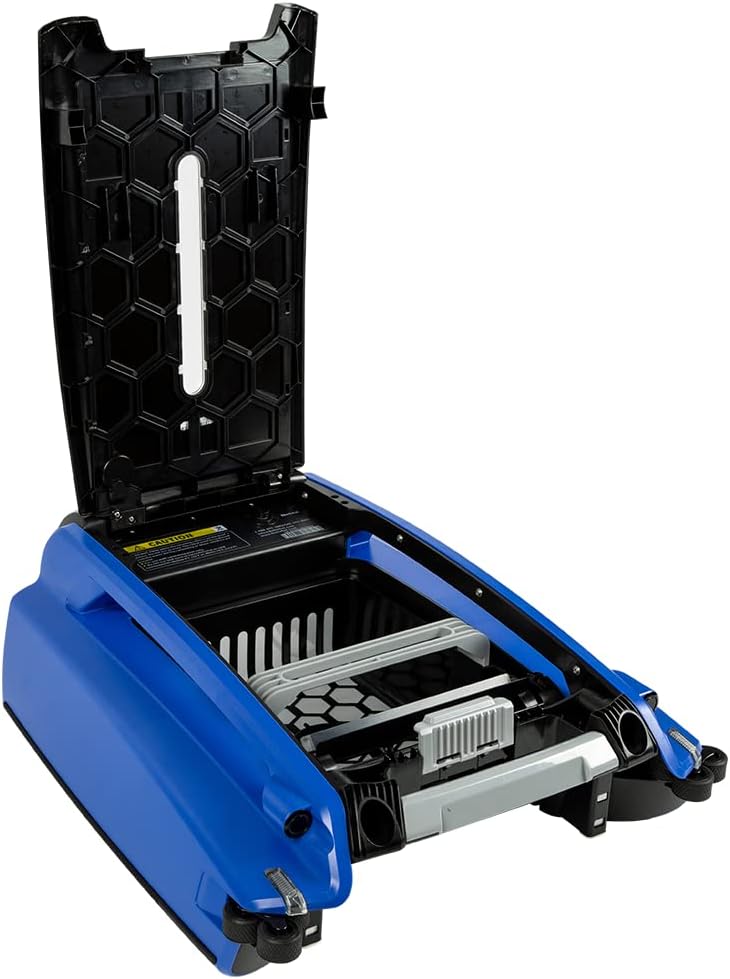 Solar Powered Automatic Robotic Pool Skimmer Cleaner with 30-Hour Continuous Cleaning Battery Power and Re-Engineered Twin Salt Chlorine Tolerant Motors (White)