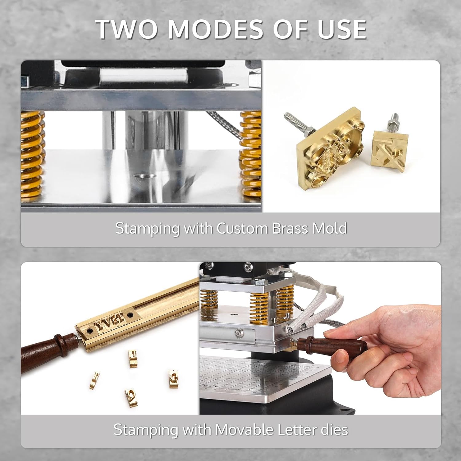 Hot Foil Stamping Machine 10x13cm with U-Slot & Movable Table. 110V Digital Embossing Machine Manual Tipper Stamper for PVC Wood PU Leather Logo