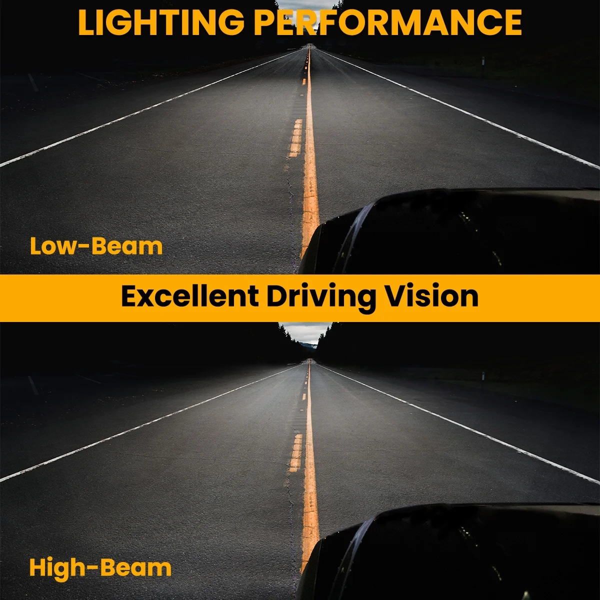 Spec-D Tuning Euro Black LED Strips Projector Headlights Compatible with 2006-2008 Audi A4/S4 B7. Left + Right Pair Headlamps Assembly