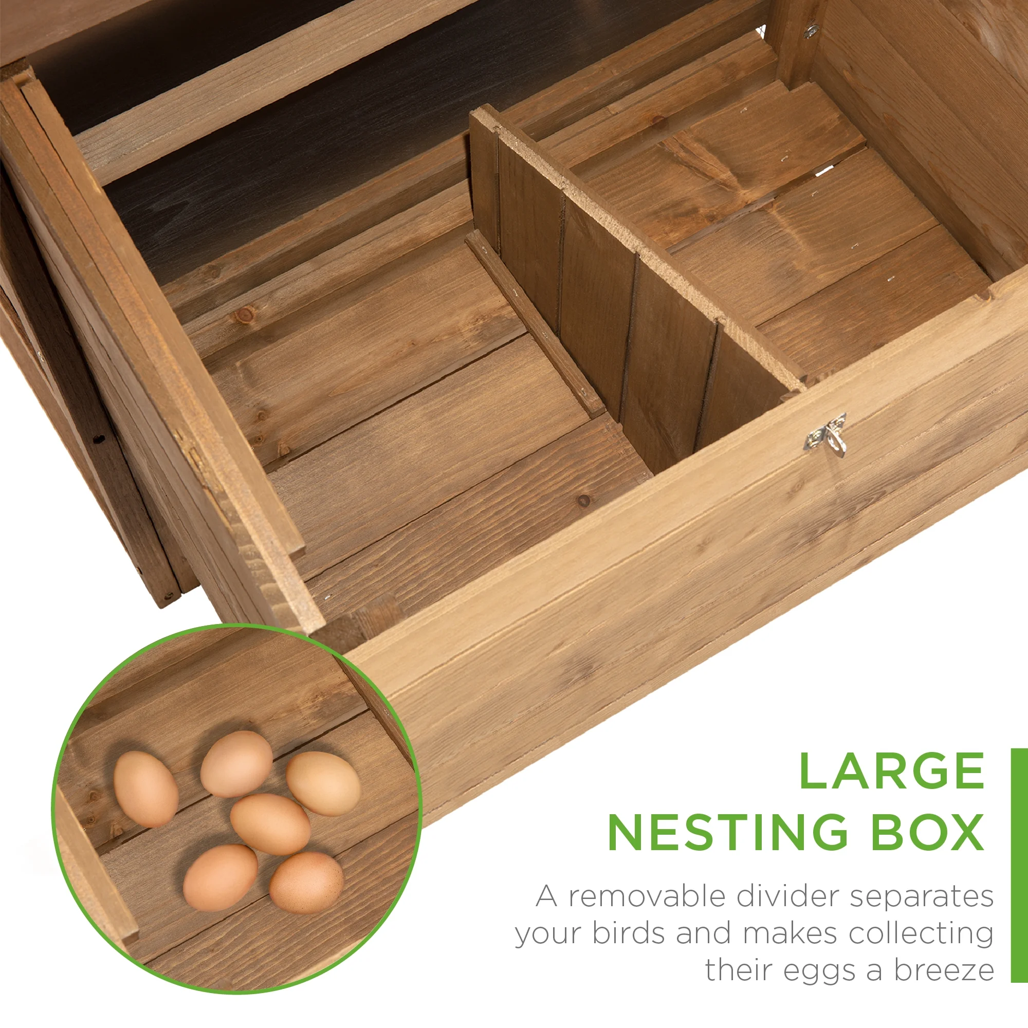 Best Choice Products 70in Mobile Fir Wood Chicken Coop Tractor Hen House w/ Wheels. 2 Doors. Nest Box. Removable Tray