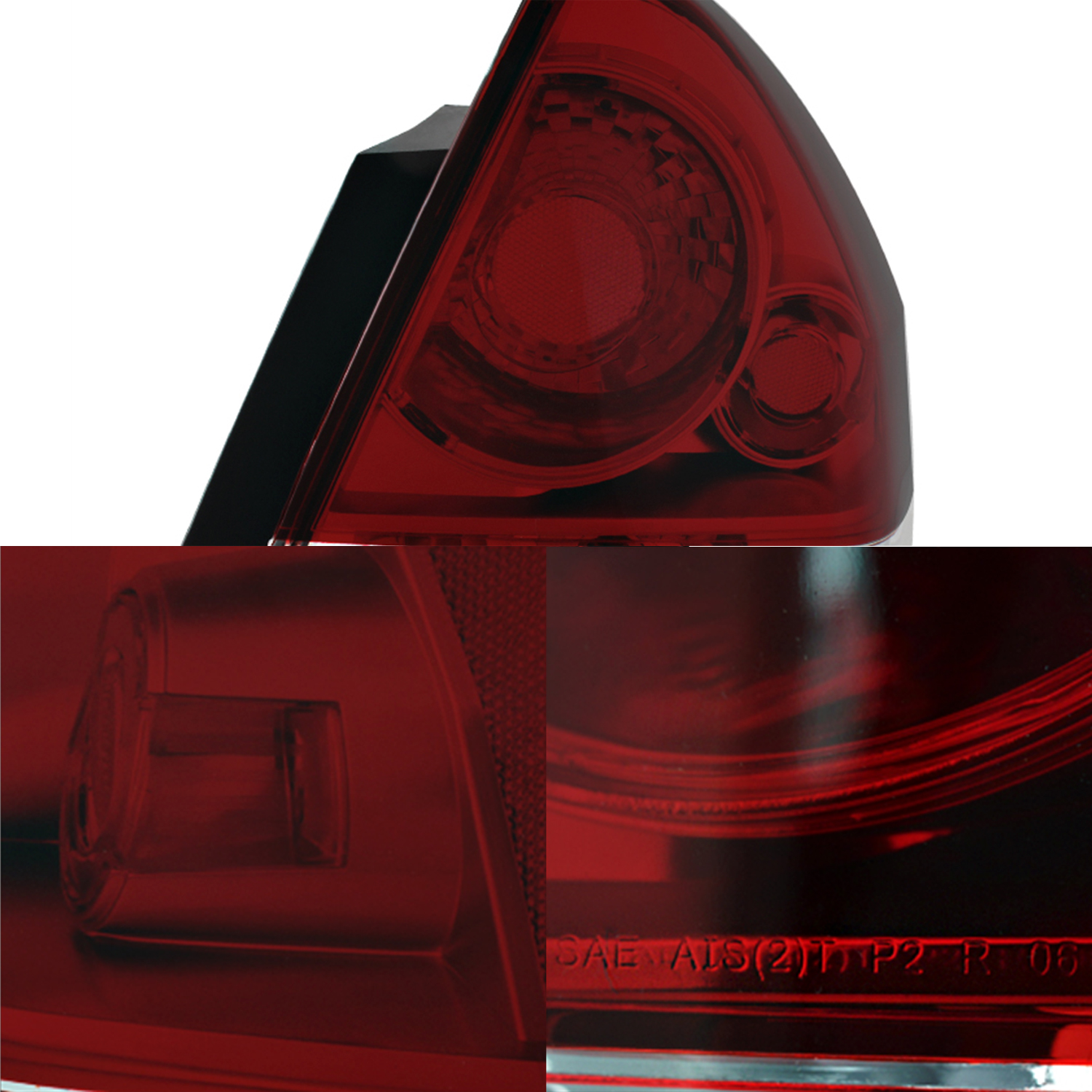 AKKON - Black Smoked Headlights + Dark Red Smoke Tail Lamp Fits 2006-2013 Chevy Impala 2014-2016 Impala Limited Pair LH+RH